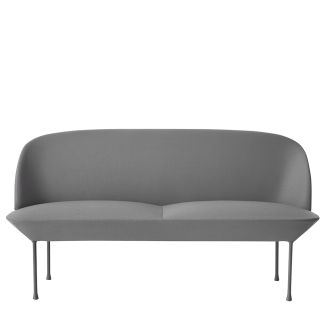 Muuto Oslo Two Seater Sofa - Steelcut 160, Dark Grey Legs