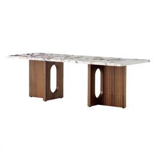 Audo Copenhagen Androgyne Lounge Table - Wood, Walnut Base - Calacatta Viola Marble