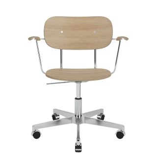 Audo Copenhagen Co Task Chair - Unupholstered,  Oak, Polished Aluminium Base