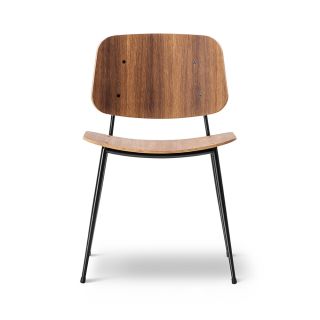 Fredericia Søborg Dining Chair - Steel Legs walnut 