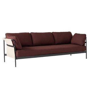 HAY Can 3 Seater Olavi 14, Black Frame, Natural Canvas