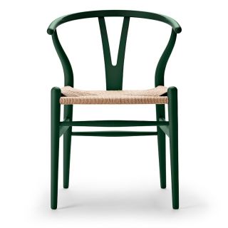 Carl Hansen CH24 Painted Wishbone Chair Soft Green Natural Papercord