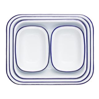 Falcon Enamelware 5 Piece Bake Set - White with Blue rim