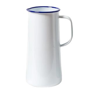 Falcon Enamelware 3 Pint Jug - White with Blue rim