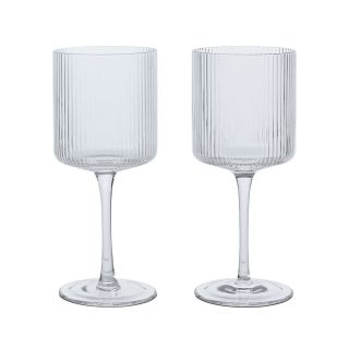 Ferm Ripple White Wine Glasses - Set of 2, Clear