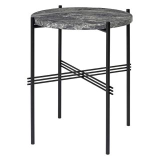 Gubi TS Round Side Table, 40cm - Grey Emperador Marble