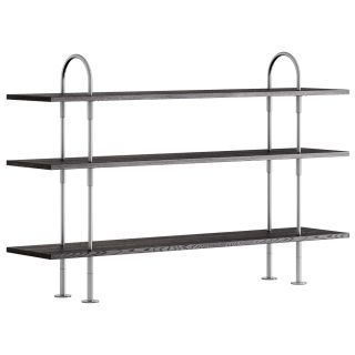 Gubi Keen Shelving System Black/Brown Ash + Stainless Steel