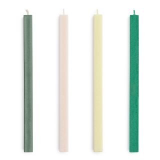 HAY Square Candle Set of 4 - Greens & Whites