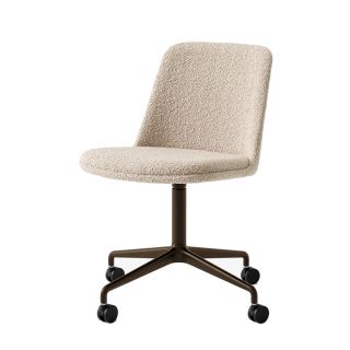 &Tradition HW24 Rely Swivel Base with Castors - Upholstered Chair with Seat Cushion