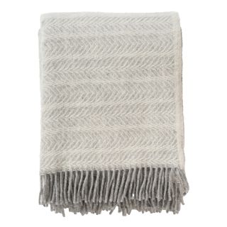 Klippan Brushed Lambswool Throw, Alm Ash