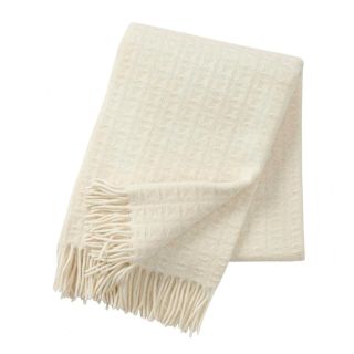 Klippan Twist Lambswool Throw, Ivory Eco 