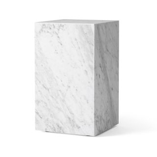 Audo Copenhagen Marble Tall Plinth, White Carrara Marble