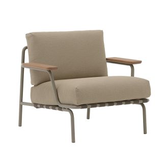 Muuto Settle Outdoor Lounge Chair Taupe Ribbed Weave 5