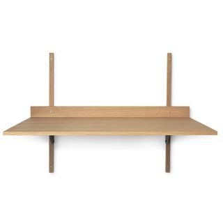 Ferm Living Sector Desk, oak, black brass, close