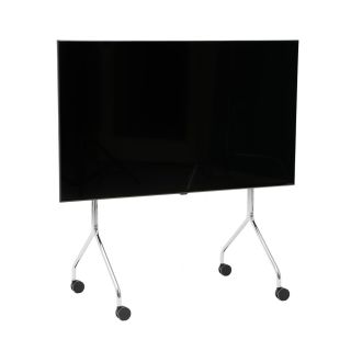 Pedestal Moon Rollin' TV Stand in Chrome