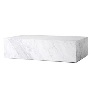 Audo Copenhagen Marble Low Plinth, White Carrara Marble