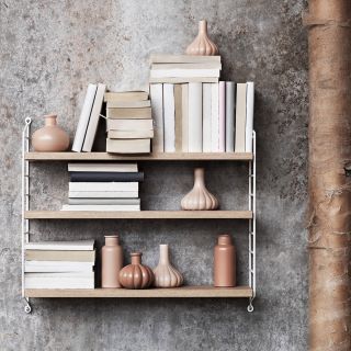 String Pocket Shelving - Oak White  lifestyle