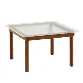 Hay Kofi Table - Reeded Glass Top walnut base
