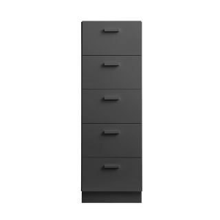 String Relief Chest of Drawers Tall, Plinth Base Grey