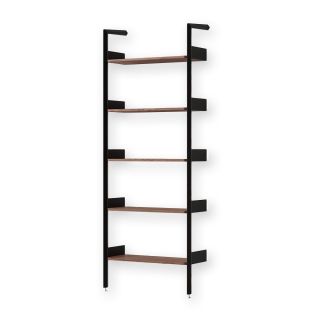 &Tradition Rombe IF1 Shelving - Full Bay Shelves Anthracite uprights and walnut shelves