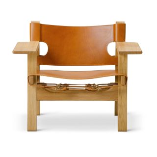 Fredericia Spanish Chair Lifestyle, Oiled Oak, COgnac Leather