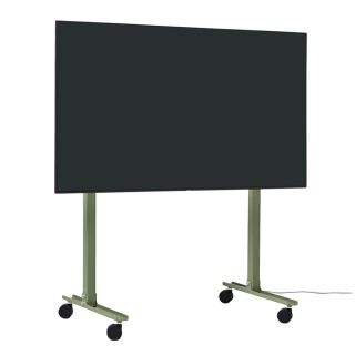 Pedestal Straight Rollin' TV Stand, Mossy Green