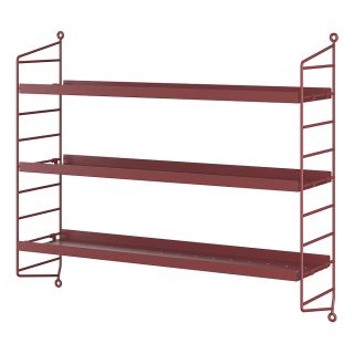 String Pocket Metal Shelving Oxblood