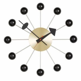 Vitra Ball Clock - Brass and Black