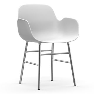 Normann Copenhagen Form Armchair - Chrome Base, White