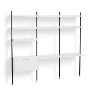 HAY Pier Shelving System 13 - 3 Columns white with black profiles