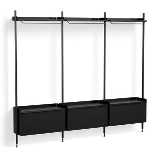 HAY Pier Shelving System 1003 - 3 Columns black with black profiles