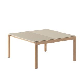 Muuto Couple Coffee Table 2 tiles one wavy and one smooth sand and oak