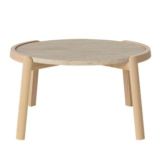 Bolia Mix Coffee Table sand travertine with white pigmented oiled oak 