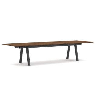 HAY BOA Table - Charcoal with Lacquered Walnut Veneer 