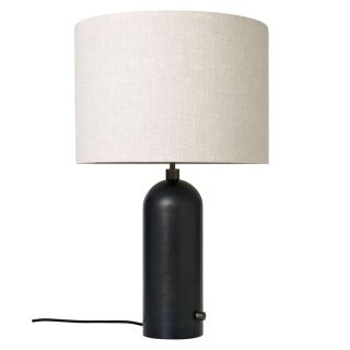 Gubi Gravity Table Lamp, Large - Black Steel, Canvas Shade