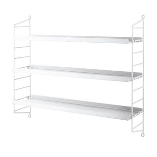 String Pocket Metal Shelving - White