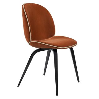 Gubi Beetle Dining Chair - Full Upholstery - Wooden Leg Base