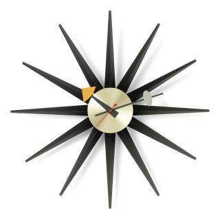 Vitra Sunburst Clock Black & Brass