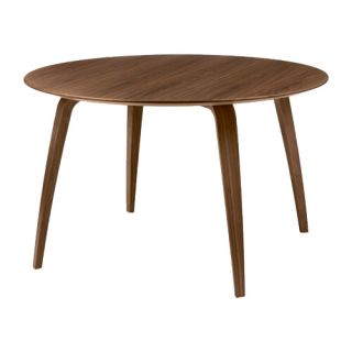 Gubi Round Dining Table American Walnut Semi Matt Lacquered