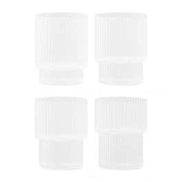 Ferm Living Set of 4 Ripple Frosted Shot Glasses