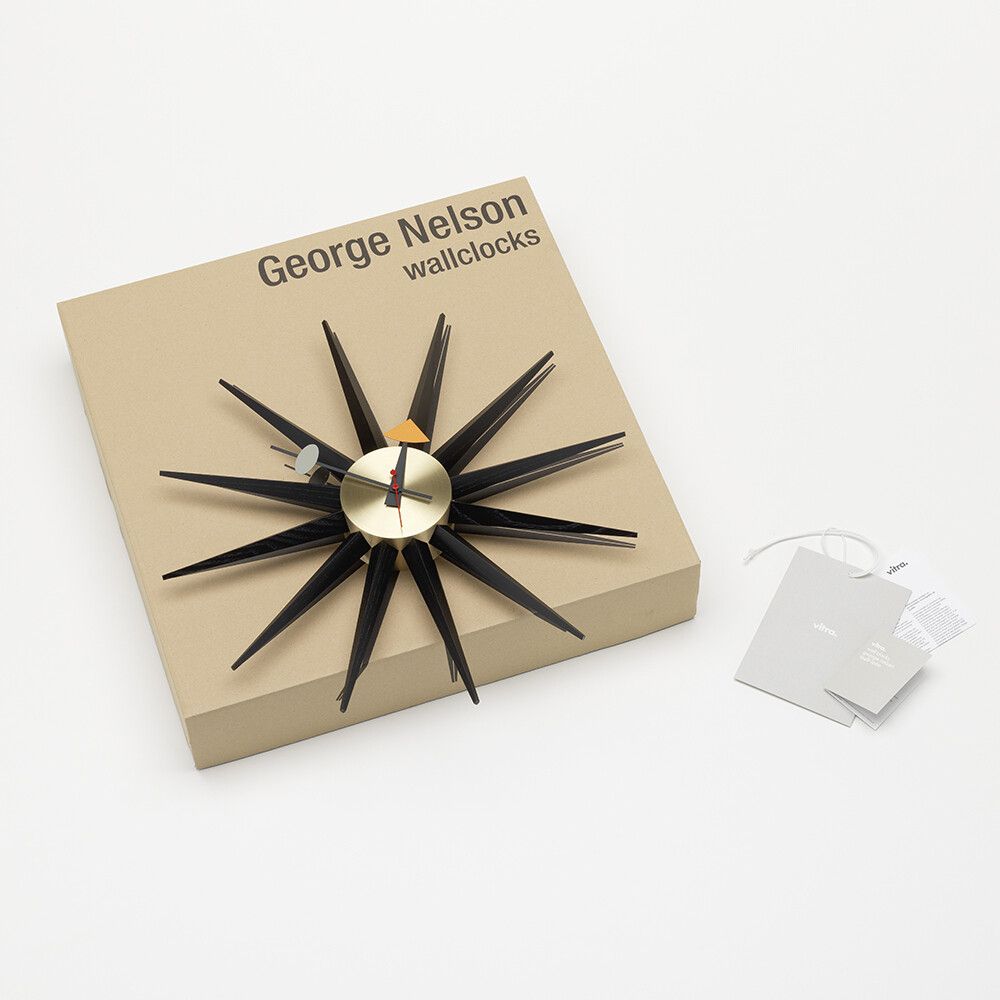 Vitra Sunburst Clock - Black & Brass | Utility Design UK