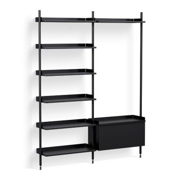HAY Pier Shelving System 152 - 2 Column, black, black