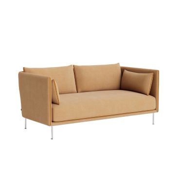 HAY Silhouette 2-Seater Chromed Legs and Cognac Piping