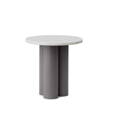 Normann Copenhagen Dit Table Grey Base, White Carrara Marble Top