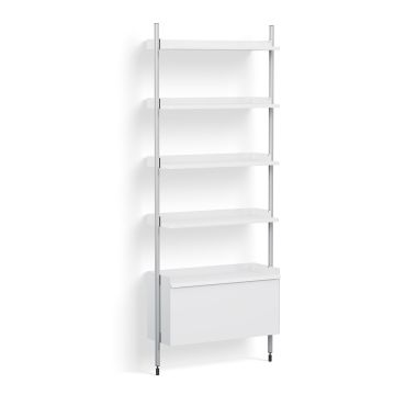 HAY Pier Shelving System 121 White With Aluminium Profiles