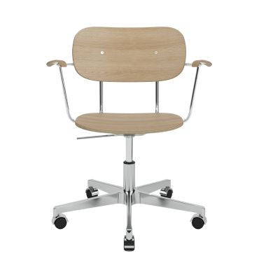 Audo Copenhagen Co Task Chair - Unupholstered,  Oak, Polished Aluminium Base