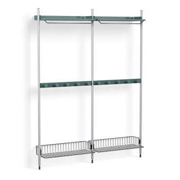 HAY Pier Shelving System 1042, blue, ano, chrome