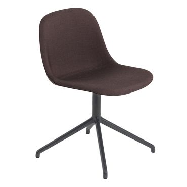 Muuto Fiber Side Chair - Swivel Base Upholstered - Remix 573, Black Legs