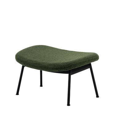 Case Furniture Ella Ottoman in moss finish with black base.