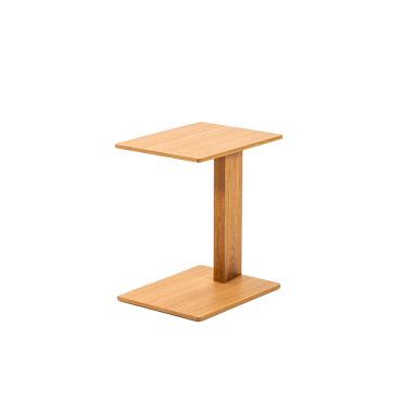 Case Furniture Overhang Table - Rectangular in oak with white tabletop.